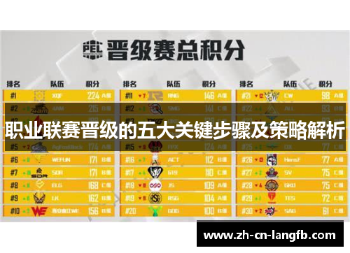 职业联赛晋级的五大关键步骤及策略解析 职业联赛晋级的五大关键步骤及策略解析